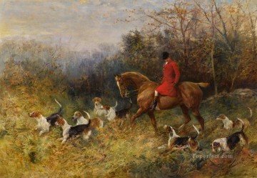 horse cats Painting - The Draw Heywood Hardy horse riding